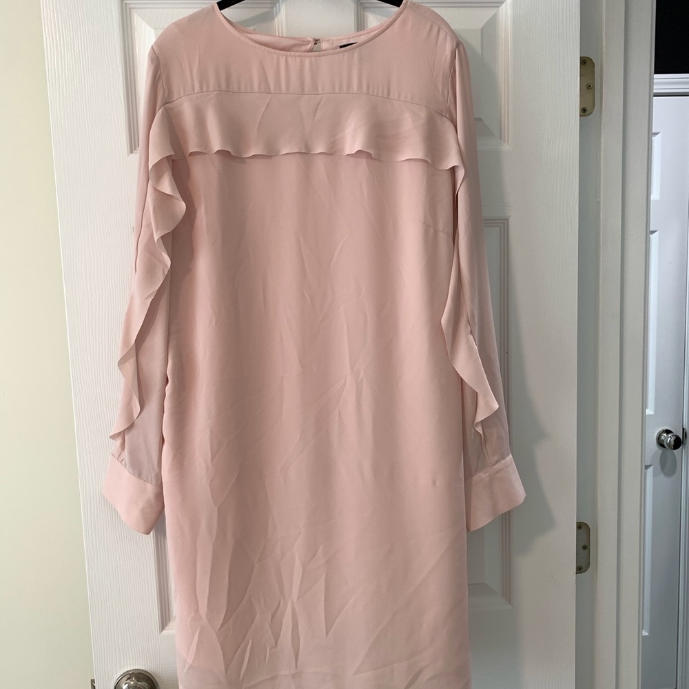 Banana Republic Pink Ruffled Sheath Dress